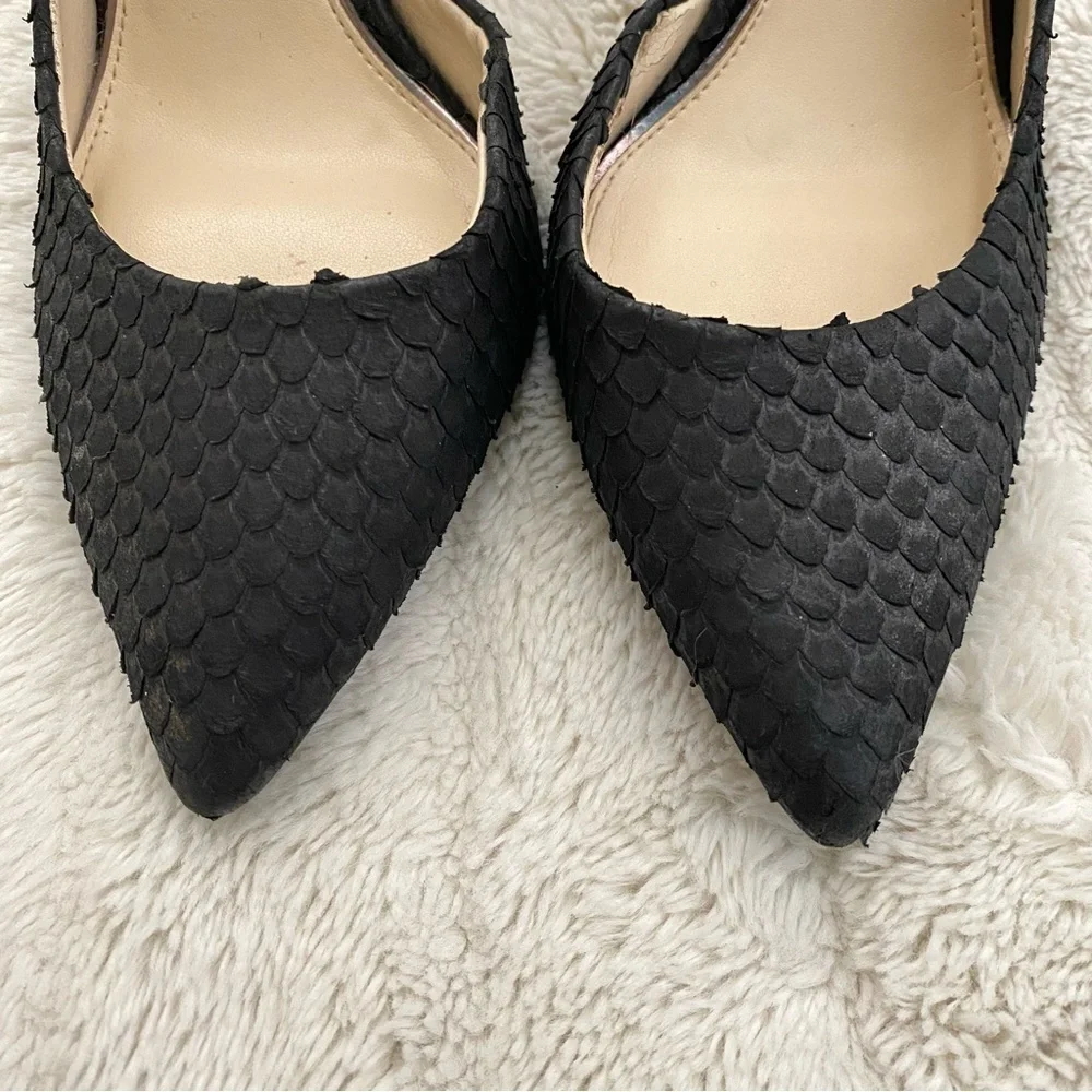 Jessica Simpson Pheona Pump Black Leather Pointed Toe Stiletto Heels Size 9